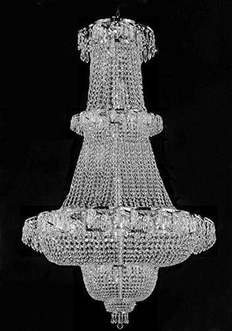 French Empire Crystal Chandelier Lighting 60"X36" - A93-Silver/928/32