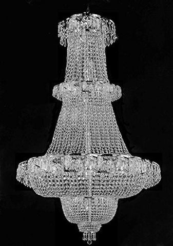 Swarovski Crystal Trimmed Chandelier French Empire Crystal Chandelier Lighting 60"X36" - A500-Silver/928/32Sw