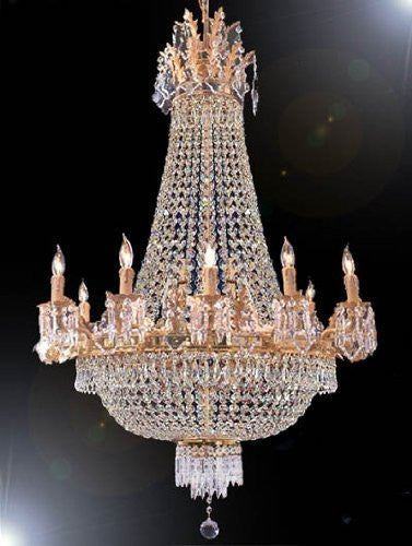 Swarovski Crystal Trimmed Chandelier French Empire Crystal Chandelier H32" X W25" - A500-1280/8+4Sw