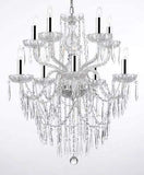 Crystal Icicle Waterfall Chandelier Lighting Dining Room Chandeliers w/Chrome Sleeves! - G46-B43/B27/1122/5+5