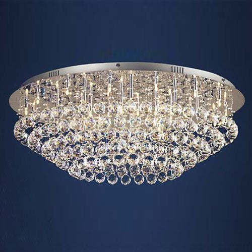 Flush Crystal Chandelier Lighting With Crystal Balls H11" X W33" - G902-6820-36