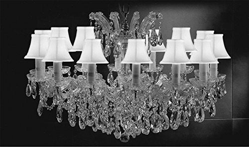 Maria Theresa Chandelier Crystal Lighting Chandeliers Lights Fixture Pendant Ceiling Lamp For Dining Room Entryway Living Room H21" X W31" With White Shades - A83-Sc/Whiteshades/Cs/2489/14