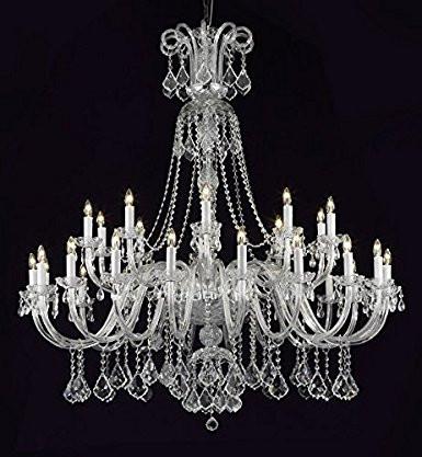 New Crystal Chandelier Lighting 30 Lights H53" X Wd 53" Ceiling Fixture Pendant Lamp New Chandeliers Foyer Murano - 711/30