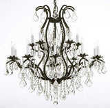 Set of 3-2 Wrought Iron Wall Sconce Crystal Lighting 3 Tier Wall Sconces W16 x H24 and 1 Wrought Iron Chandelier Crystal Chandeliers Lighting H36 X W36 - 2EA A500-6/3034 + 1EA A500-3034/10+5