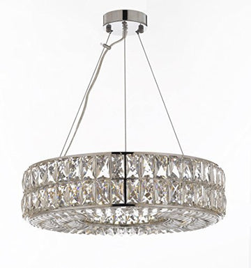 Crystal Nimbus Ring Chandelier Modern / Contemporary Lighting Pendant 20" Wide - Good For Dining Room Foyer Entryway Family Room - Gb104-3063/8