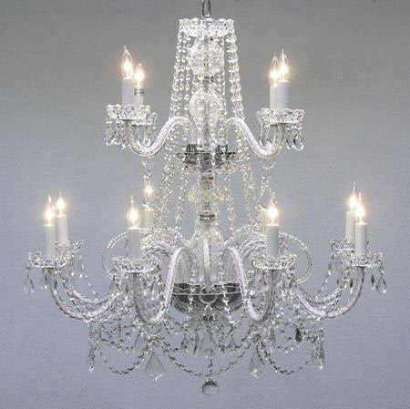 Swarovski Crystal Trimmed Chandelier Authentic All Crystal Chandelier W/ Swarovski Crystal Lighting Chandeliers H30" X W28" - J10-2/26048/8+4Sw