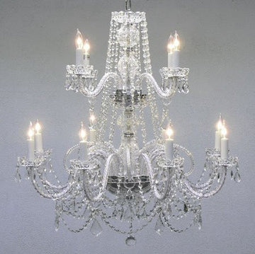 Swarovski Crystal Trimmed Chandelier Authentic All Crystal Chandelier W/ Swarovski Crystal Lighting Chandeliers H30" X W28" - J10-2/26048/8+4Sw