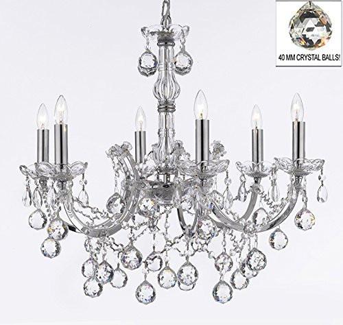 Maria Theresa Chandelier Lighting Empress Crystal (Tm) Chandeliers H 20" X W 22" Chrome Finish - F83-B6/Chrome/2528/6