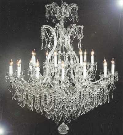 Chandelier Crystal Chandeliers Lighting Dressed W/ Swarovski Crystal H52" W46" - A83-Silver/52/2Mt/24+1Sw