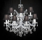 Swarovski Crystal Trimmed Chandelier New Lighting Chandelier Chandeliers W/ Crystal Balls 28 X 30 With Black Shades - A83-Sc/Blackshades/Cs/B6/21532/12+1Sw