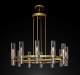 Inspired Ravelle Style Round Chandelier 36" Vintage Barn Metal Industrial Loft Rustic Lighting