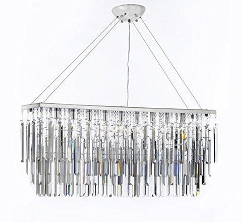 Chandelier Light W/ Empress Crystal (Tm) Modern "Rain Drop" Chandeliers Linear Pendant - F7-B40/926/9