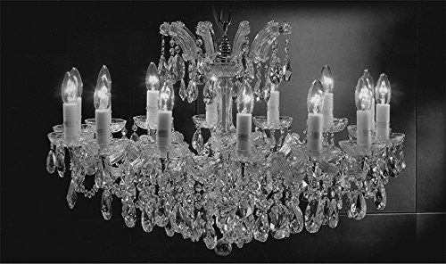 Swarovski Crystal Trimmed Maria Theresa Chandelier Crystal Lighting Chandeliers Lights Fixture Pendant Ceiling Lamp For Dining Room Entryway Living Room H21" X W31" - A83-Cs/2489/14Sw