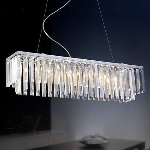 Modern Contemporary Linear Chandelier Lighting W/ Crystal W47.24" X H9" - G902-6938-8