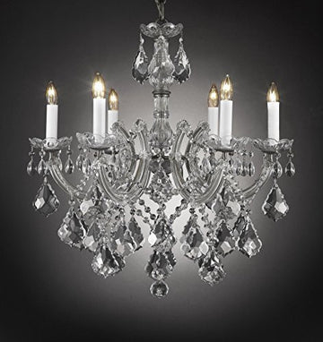 Maria Theresa Chandelier Crystal Lighting Chandeliers H 20" W 22" - J10-Silver/B7/26067/6