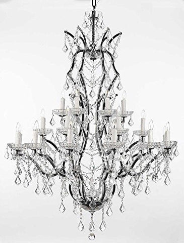 Swarovski Crystal Trimmed Chandelier 19Th C. Baroque Iron & Crystal Chandelier Lighting H 52" X W 41" - A500-996/25 Sw