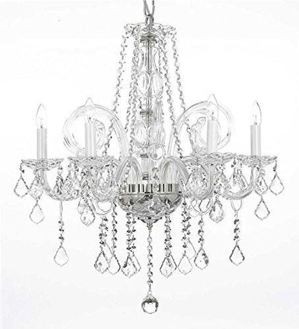 Swarovski Crystal Trimmed Chandelier Crystal Chandelier Lighting H25" X W24" - G46-B26/385/5 Sw