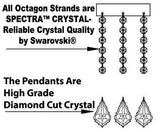 Swarovski Crystal Trimmed Chandelier Lighting Chandeliers H35" X W46" Great for The Foyer, Entry Way, Living Room, Family Room and More! w/Black Shades - A83-B62/BLACKSHADES/2MT/24+1SW