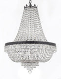 Swarovski Crystal Trimmed French Empire Chandelier H30" X W24" With Dark Antique Finish Good For Dining Room Foyer Entryway Family Room And More - A500-Cb/870/9Sw
