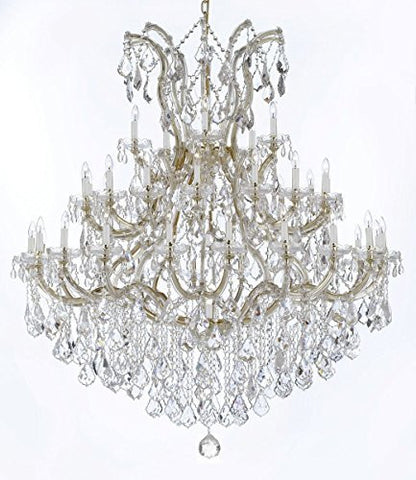 Swarovski Crystal Trimmed Chandelier Large Foyer / Entryway Maria Theresa Crystal Chandelier Lighting H 60" W 52" - A500-B12/2756/36+1Sw