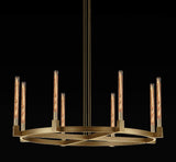 Corsica Round Chandelier 48" Vintage Barn Metal Industrial Loft Rustic Lighting Great for Living Room, Dining Room, Foyer and Entryway - A500-CG/4462/8