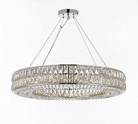 Crystal Nimbus Ring Chandelier Modern/Contemporary Lighting Pendant 40" Wide - For Dining Room, Foyer, Entryway, Family Room - GB104-3063/14