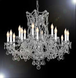 Swarovski Crystal Trimmed Chandelier Crystal Chandelier H28" X W37" - A83-Silver/1510/15+1Sw