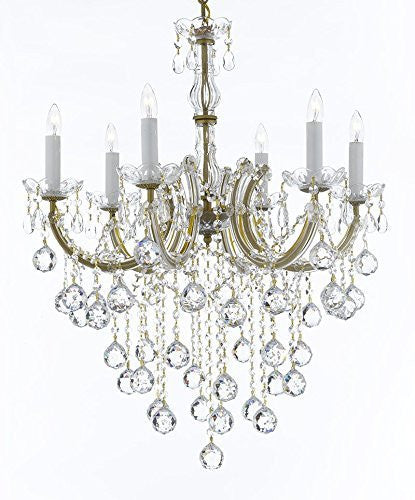 Swarovski Crystal Trimmed Chandelier Maria Theresa Chandelier Crystal Lighting Chandeliers H 30" W 22" - J10-B61/26066/6Sw
