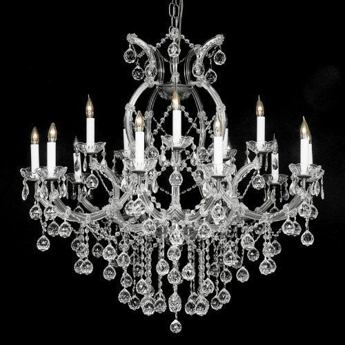 Swarovski Crystal Trimmed Chandelier New Crystal Chandelier 37X38 W/Crystal Balls - A500-Silver/Balls//21510/15+1 Sw