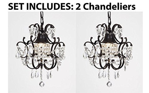 Chandeliers Wrought Iron Crystal Chandelier Island Pendant Lighting H14" W11" **Set Of 2*** - J10-26030/1-Set Of 2