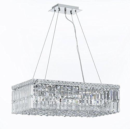 Modern Contemporary Rectangular Empress Crystal (Tm) Chandelier Lighting W.12" H.7.5" L.24" - Cjd-Cs/2189/24