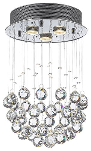Modern Rain Drop Chandelier w/Crystal Balls H18xW12 Modern - C9073BR-3