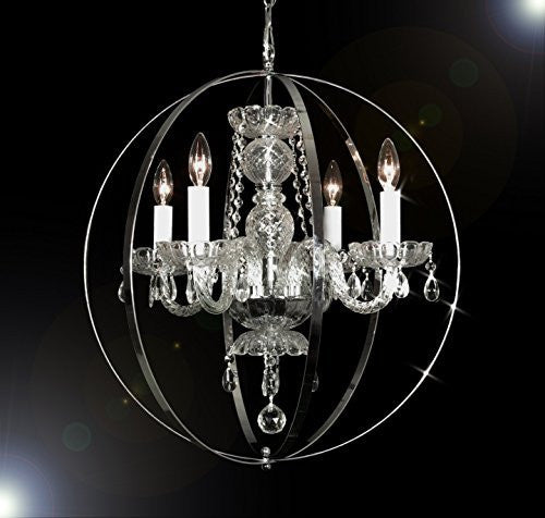 Spherical Orb Crystal Chandelier Lighting H 23" W 23" - Go-J10-B66/26098/4