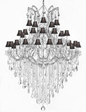Maria Theresa Crystal Chandelier Trimmed With Spectratm Crystal And Black Shade - Reliable Crystal Quality By Swarovski - A500-Silver/Blackshade/B13/2756/36+1Sw