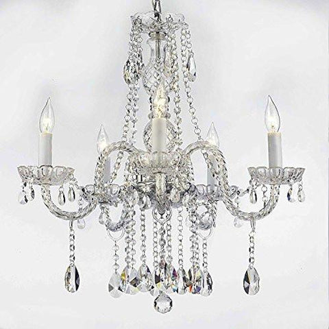 Authentic All Crystal Chandeliers Lighting Chandeliers H27" X W24" - A46-B14/384/5