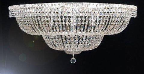 Flush Basket French Empire Crystal Chandelier Lighting H27.5" W44" - A93-Flush/Cs/454/24