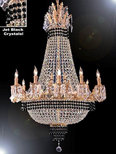 Empire Crystal Chandelier Chandeliers Lighting Dressed With Jet Black Crystals Great For The Dining Room Foyer Living Room H32" X W25" - B79-Cg/1284/8+4