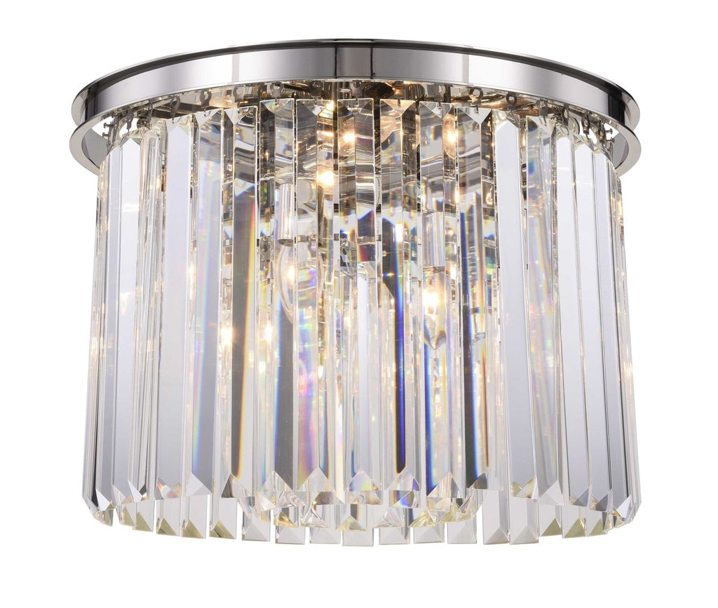 ZC121-1238F20PN/RC - Urban Classic: Sydney 6 light Polished nickel Flush Mount Clear Royal Cut Crystal