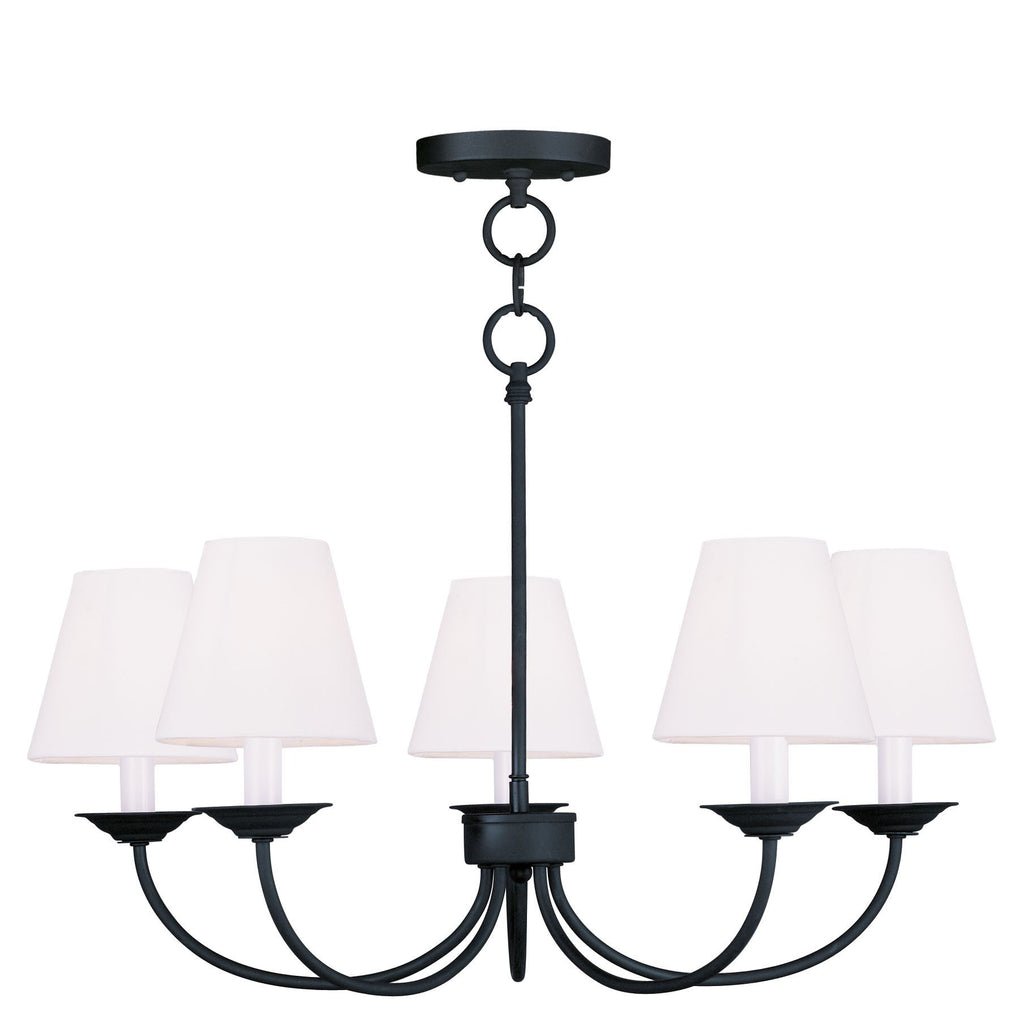 Livex Mendham 5 Light Black Chandelier/Ceiling Mount - C185-5275-04