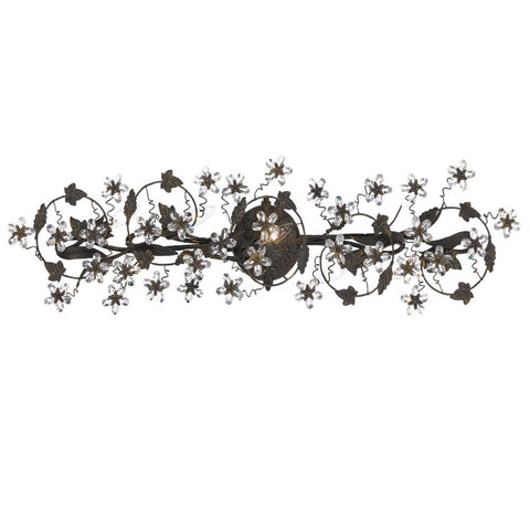 5 Light Dark Rust Youth Bathroom-Vanity Light Draped In Clear Hand Cut Crystal - C193-5307-DR