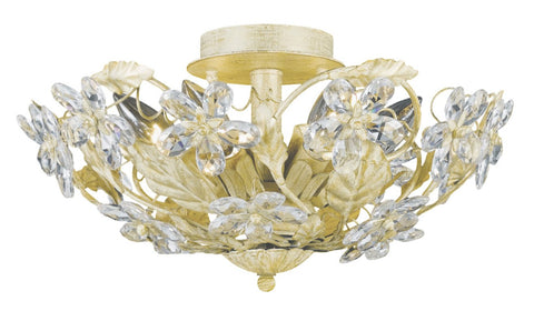 6 Light Champagne Youth Ceiling Mount Draped In Clear Hand Cut Crystal - C193-5316-CM