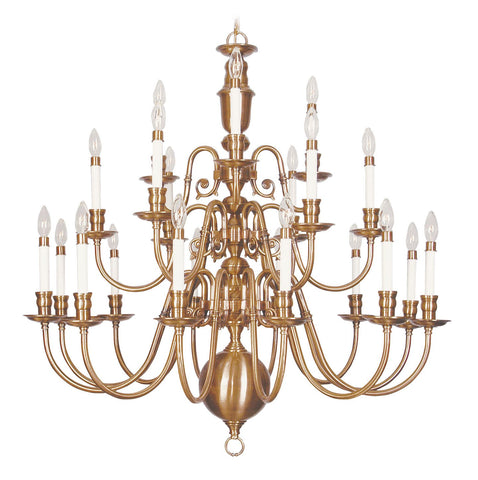 Livex Beacon Hill 21 Light Flemish Brass Chandelier - C185-5321-22