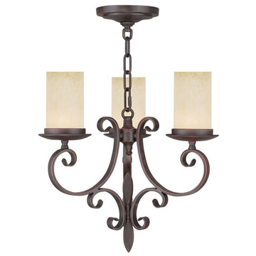 Livex Millburn Manor 3 Light Imperial Bronze Mini Chandelier - C185-5483-58