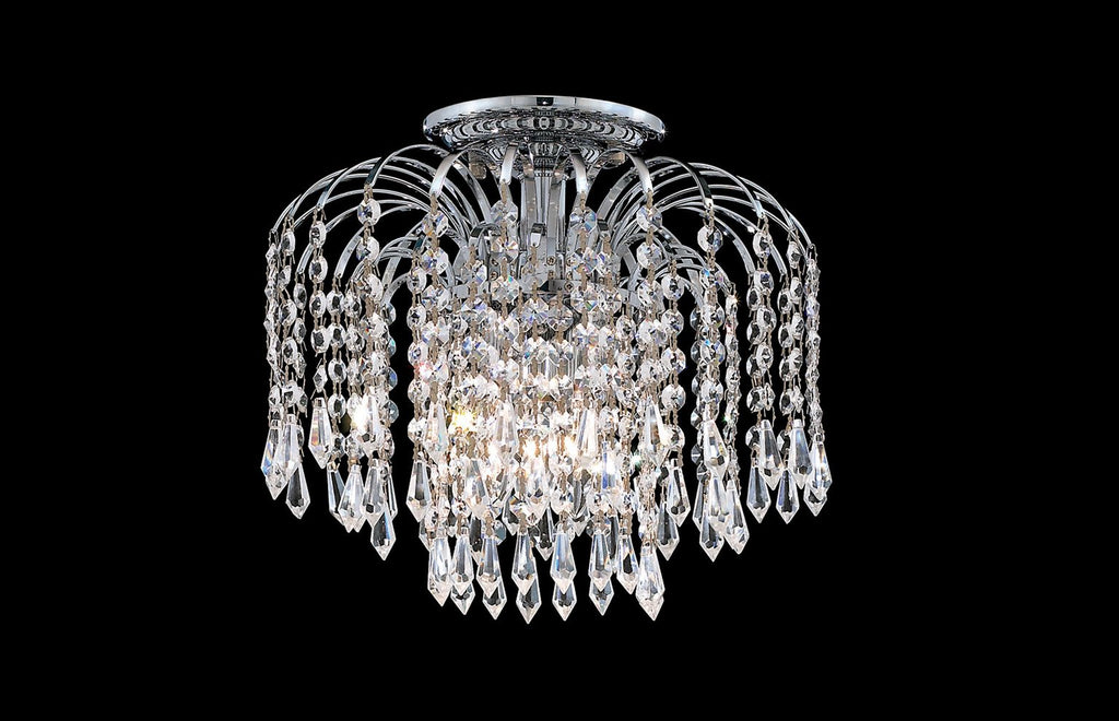 C121-6801F16C/RC - Regency Lighting: Falls 4 light Chrome Flush Mount Clear Royal Cut Crystal