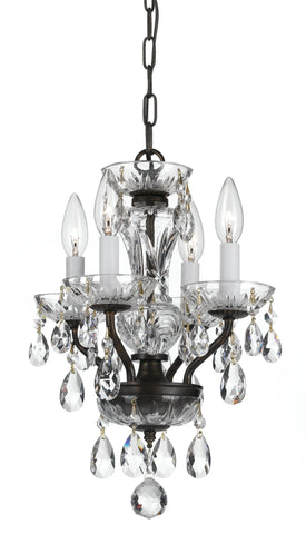 4 Light English Bronze Traditional Chandelier Draped In Clear Spectra Crystal - C193-5534-EB-CL-SAQ