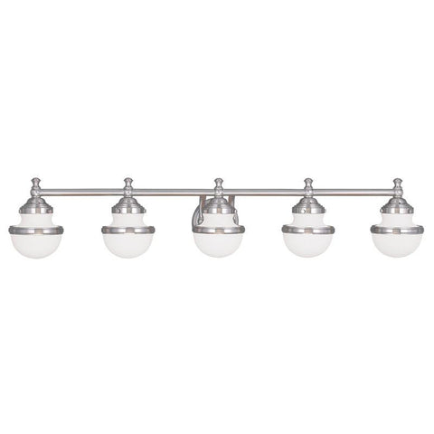 Livex Oldwick 5 Light Brushed Nickel Bath Light - C185-5715-91