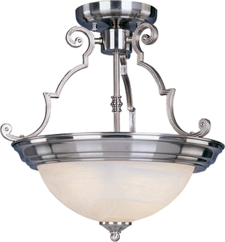 Essentials 2-Light Semi-Flush Mount Satin Nickel - C157-5843MRSN