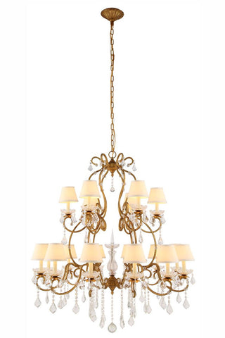 ZC121-1471G39GI - Urban Classic: Diana 18 light Golden Iron Chandelier Clear Royal Cut Crystal