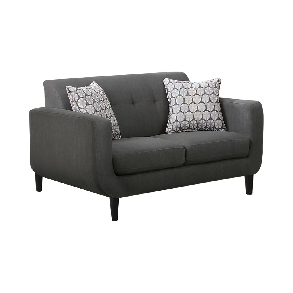 Set of 2 - Stansall Tufted Back Sofa + Loveseat Grey - D300-10048