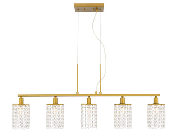 ZC121-LD7503BR - Living District: Taylor 5 light Brass Pendant